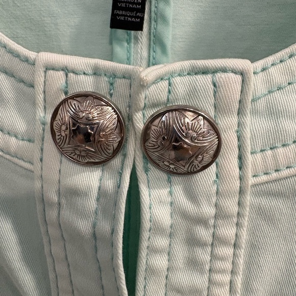 White House Black Market Light Mint Green Jacket Beautifully Military Style - Picture 10 of 16